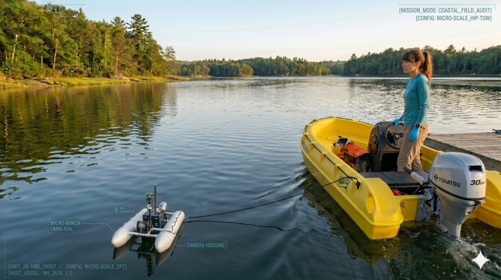HMS 'Ghost' MSU and the R/V HMS Buttercup on Pawtuckaway Lake